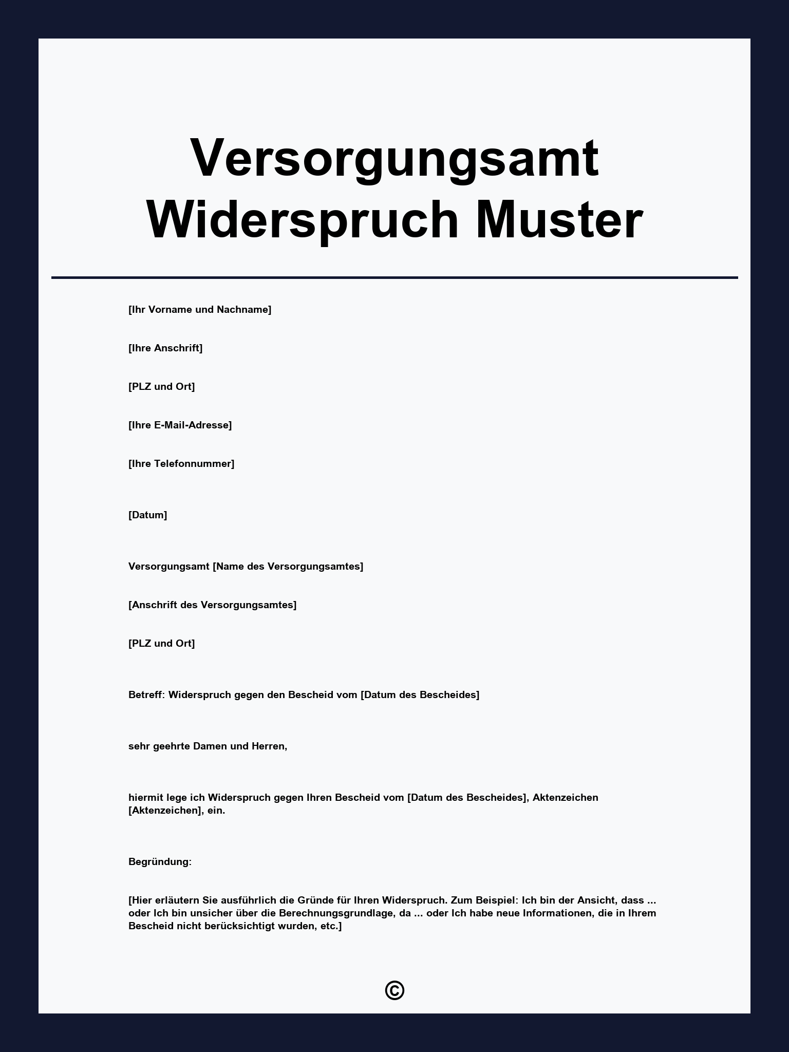 Versorgungsamt Widerspruch Muster